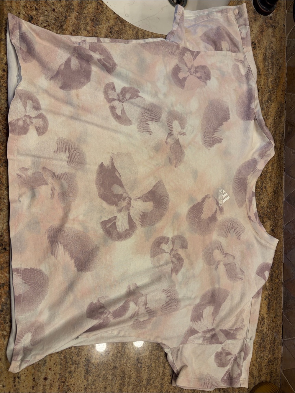 adidas Women’s Light Pink Floral Short Sleeve Tee